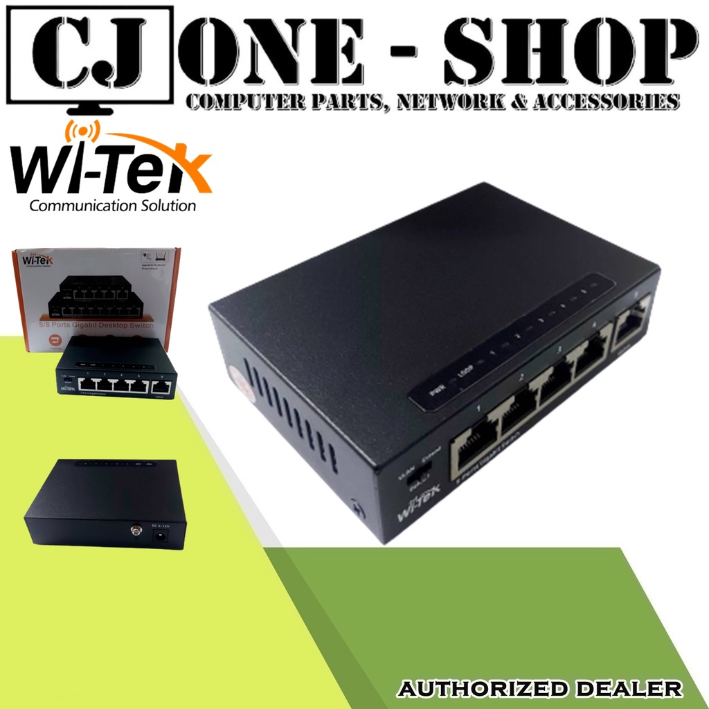 Witek WISG105 5Port Gigabit Desktop Switch ( Metal case ) Shopee
