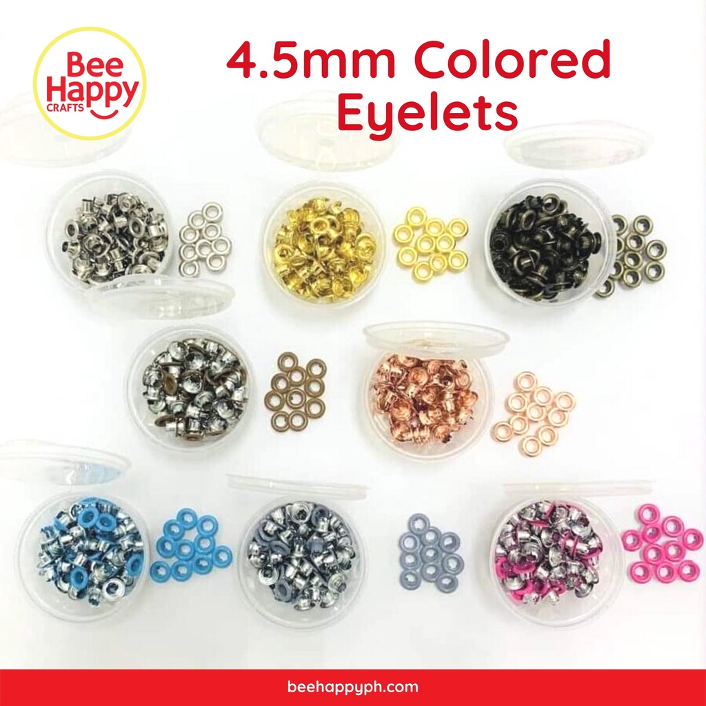 4.5mm Colored Eyelets 80pcs Fits Cropadile and 5mm Eyelet Setter