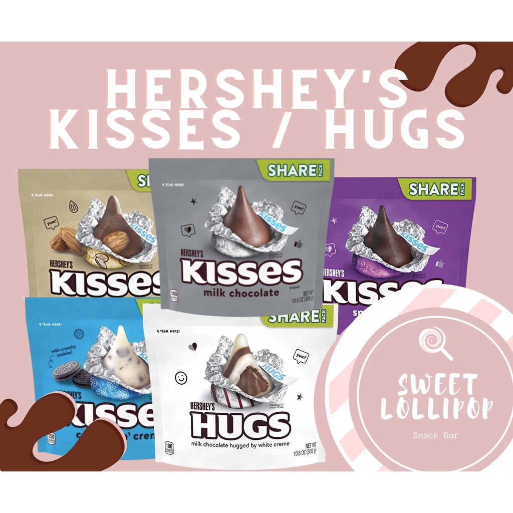 ﹊Hershey's Kisses & Hugs ( Milk Chocolate w Almonds, Special Dark
