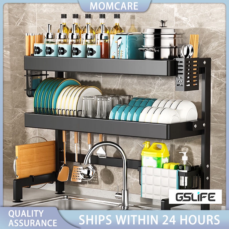 [Clear inventory] 1/2 Layers Over Sink Dish Drainer Rack Dish Rack ...