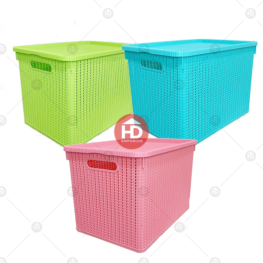 Colored Rattan Storage Box with Lid 1155 Shopee Philippines
