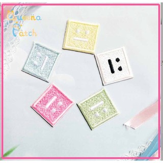 Queena Patch Smiley Face Embroidered Cloth Patch Square DIY Stickers ...