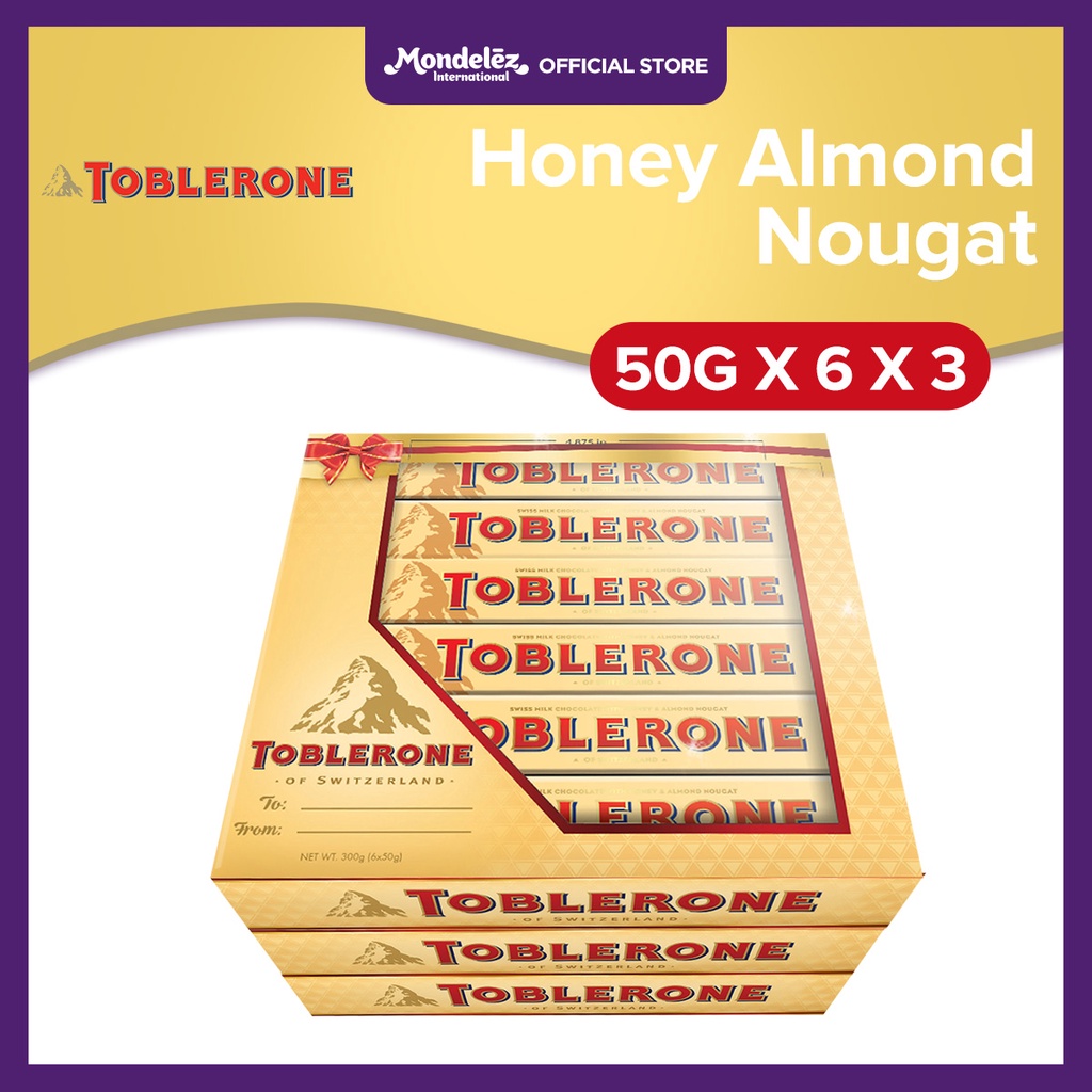 Toblerone Swiss Milk Chocolate Bar - With Honey Almond Nougat Snack ...