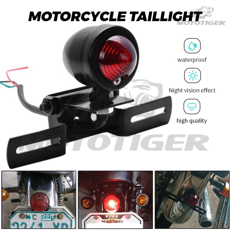 Motorcycle Retro Tail Light Universal Bullet Tail Light Nakikinig