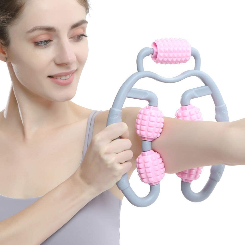 Round Circle Yoga Massager Shaft Muscle Relax Calf Clamp Leg Foam With Soft Roller Ball Shopee 