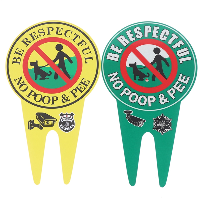 BFUN Double Sided No Pooping Dog Sign No Peeing Dog Sign With Stake ...