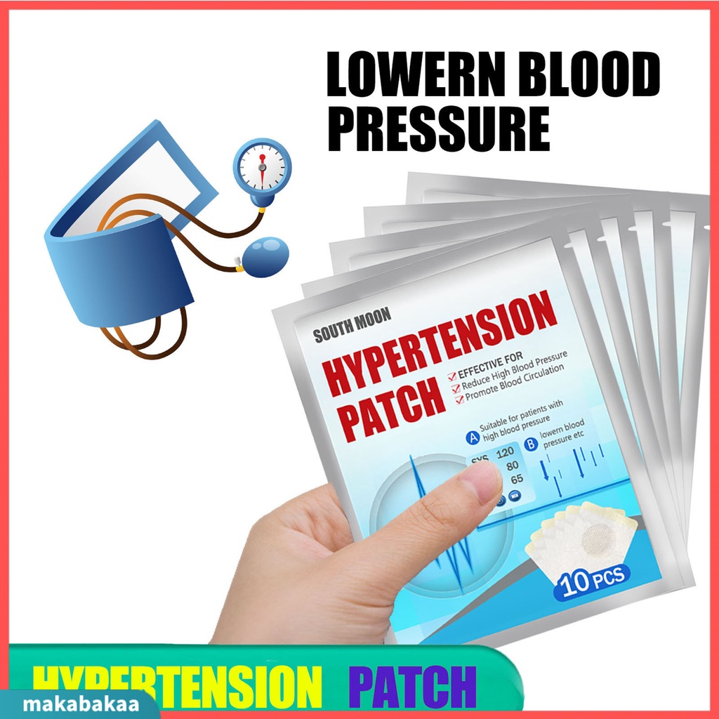 makabakaa 10Pcs Antihypertensive Health Sticker Easy to Use Portable