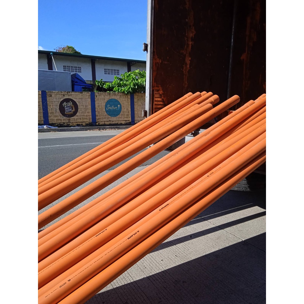 ATLANTA uPVC ORANGE PIPE 1.5 meter long FOR DOWNSPOUT HYDROPONICS NFT
