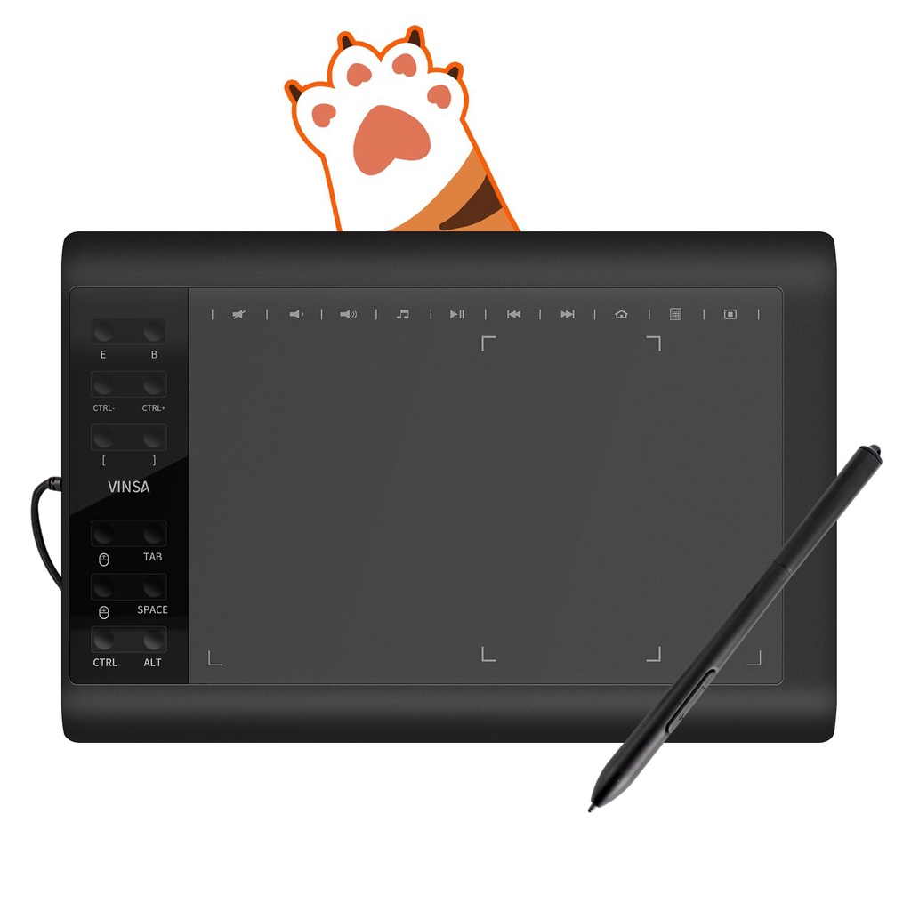 Vinsa 1060Plus Drawing Pen Tablet 12 Express Key For Illustrator With