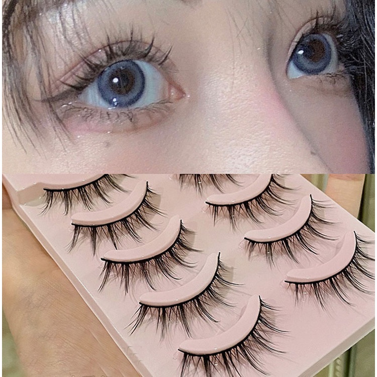 5 Pairs 3d Soft Mink Hair False Eyelashes Fluffy Lashes Full Strips