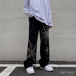 Y2K Mens Streetwear Jeans With Harajuku Hip Hop Cartoon Graphic