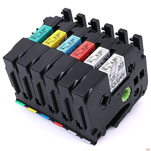 ☁♧6Pack Compatible TZ Label Tape 9mm, Work with Brother PTouch Labels
