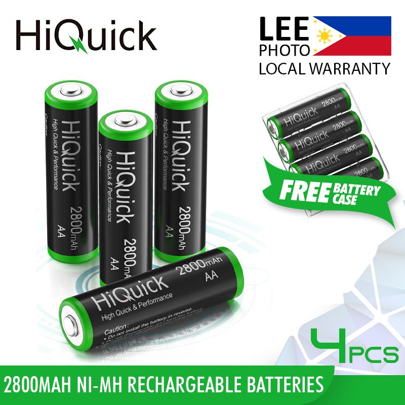 HiQuick 4 Pack AA 2800mAh NIMH Rechargeable Batteries HQ8112 Shopee Philippines