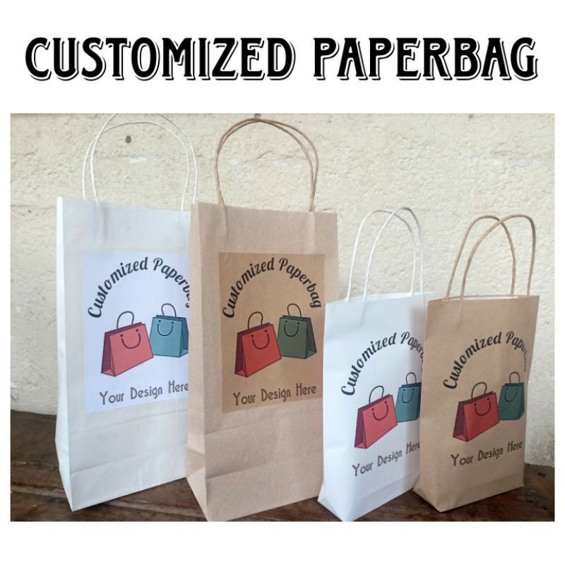 Customized Paperbag w/ Handle (Print on sticker/Direct print) | Shopee ...