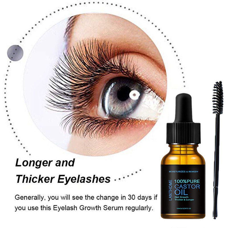 Natural Castor Oil Hair Eyebrow Lashes Growth Serum 10ml 7day Eyelash