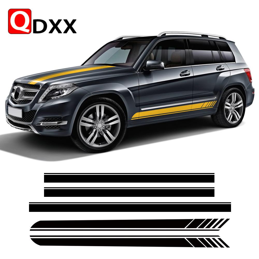 Car Style Door Side Skirt Hood Stripes Decal Kit For Mercedes Benz GLE