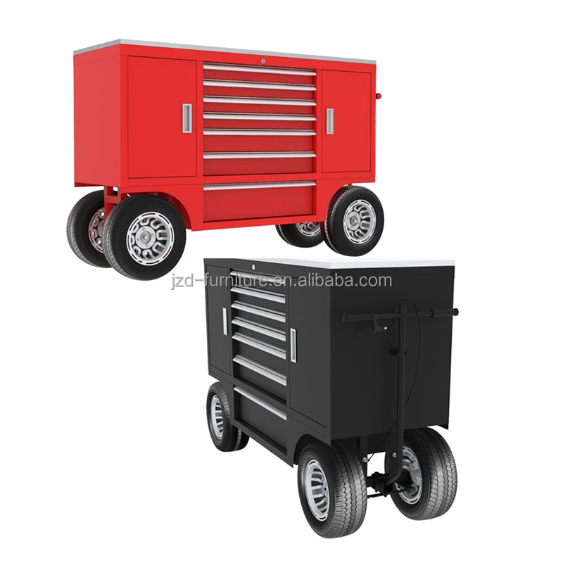 JZD Brand Custom Pit Box Rolling Portable Racing Toolbox Worktop Pit ...