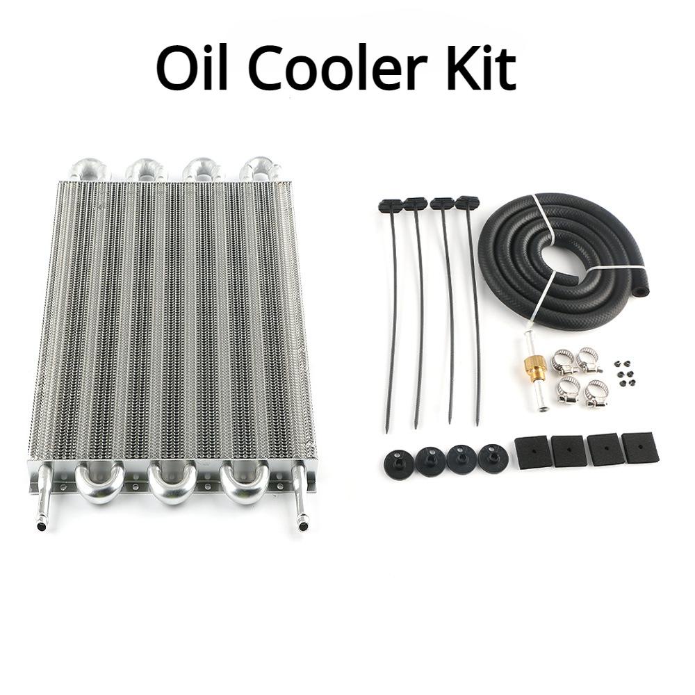 Aluminum Universal Oil Cooler Kit Oil Radiator Car Auto Transmission ...