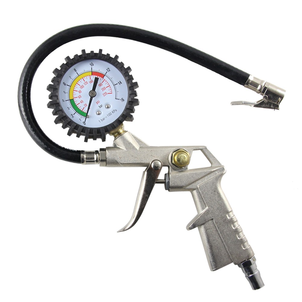 PROFESSIONAL AUTO TRUCK TYRE TIRE AIR INFLATOR DIAL PRESSURE METER