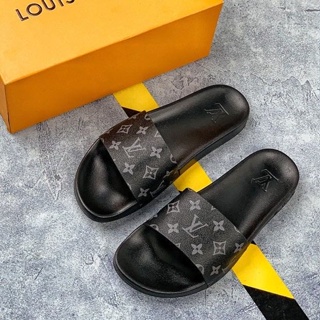 Louis Vuitton White & Silver Monogram Slides – Savonches