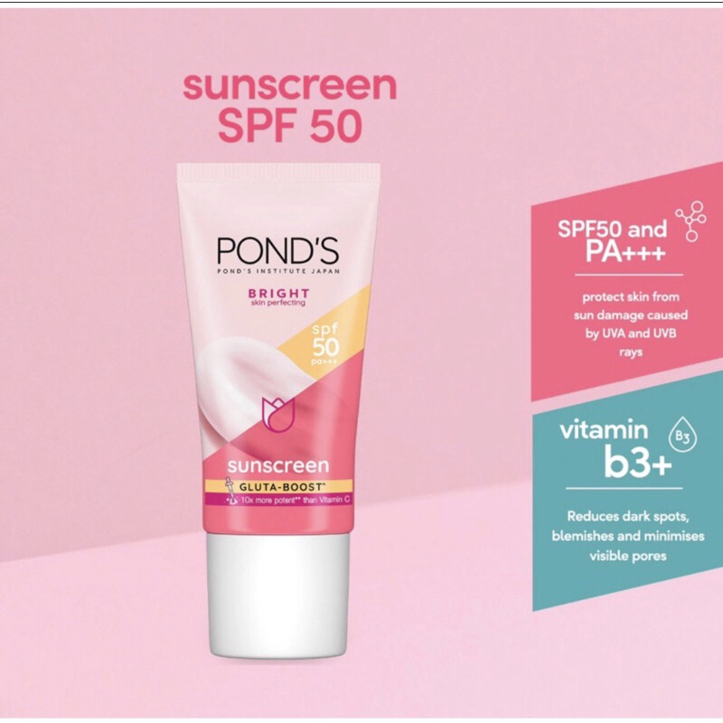 POND'S BRIGHT Sunscreen SPF 50+++ with Niacinamide for Brighter ...
