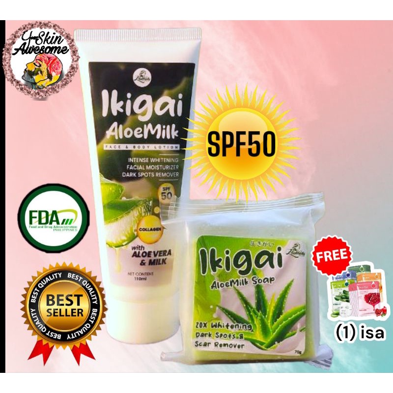 ☫1*Ikigai Aloemilk Lotion & 1 Ikigai Aloemilk Soap Scar Lightening