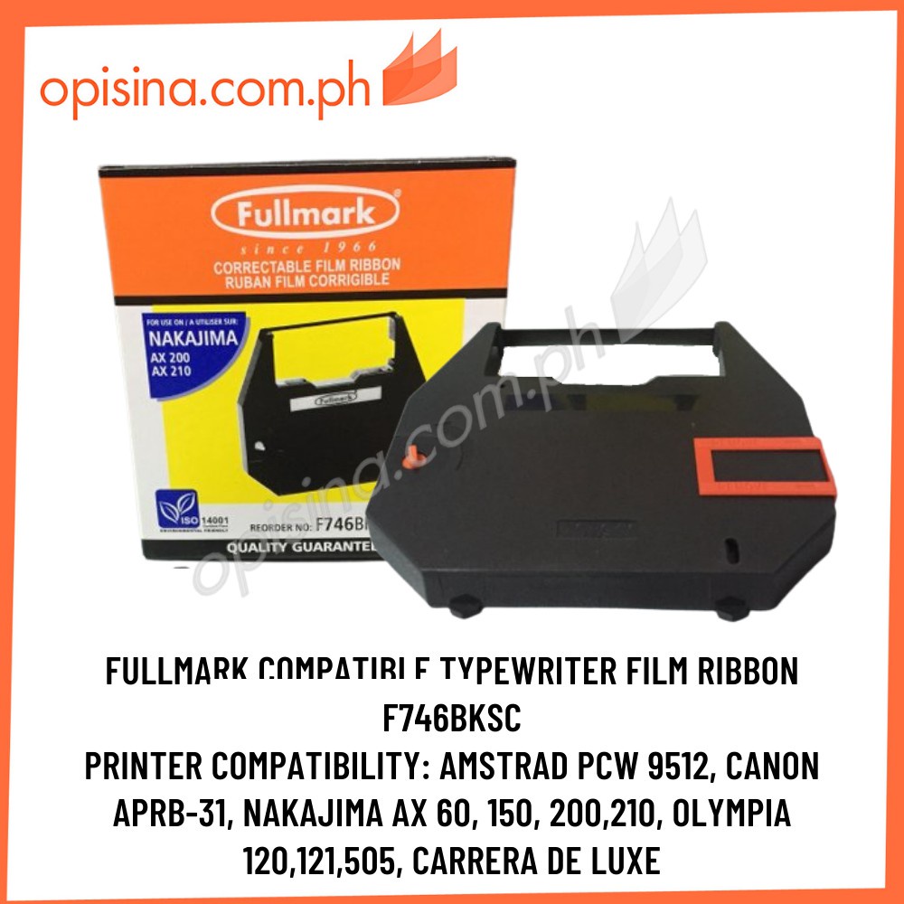 FULLMARK COMPATIBLE TYPEWRITER FILM RIBBON F746BKSC FOR NAKAJIMA AX 200 ...