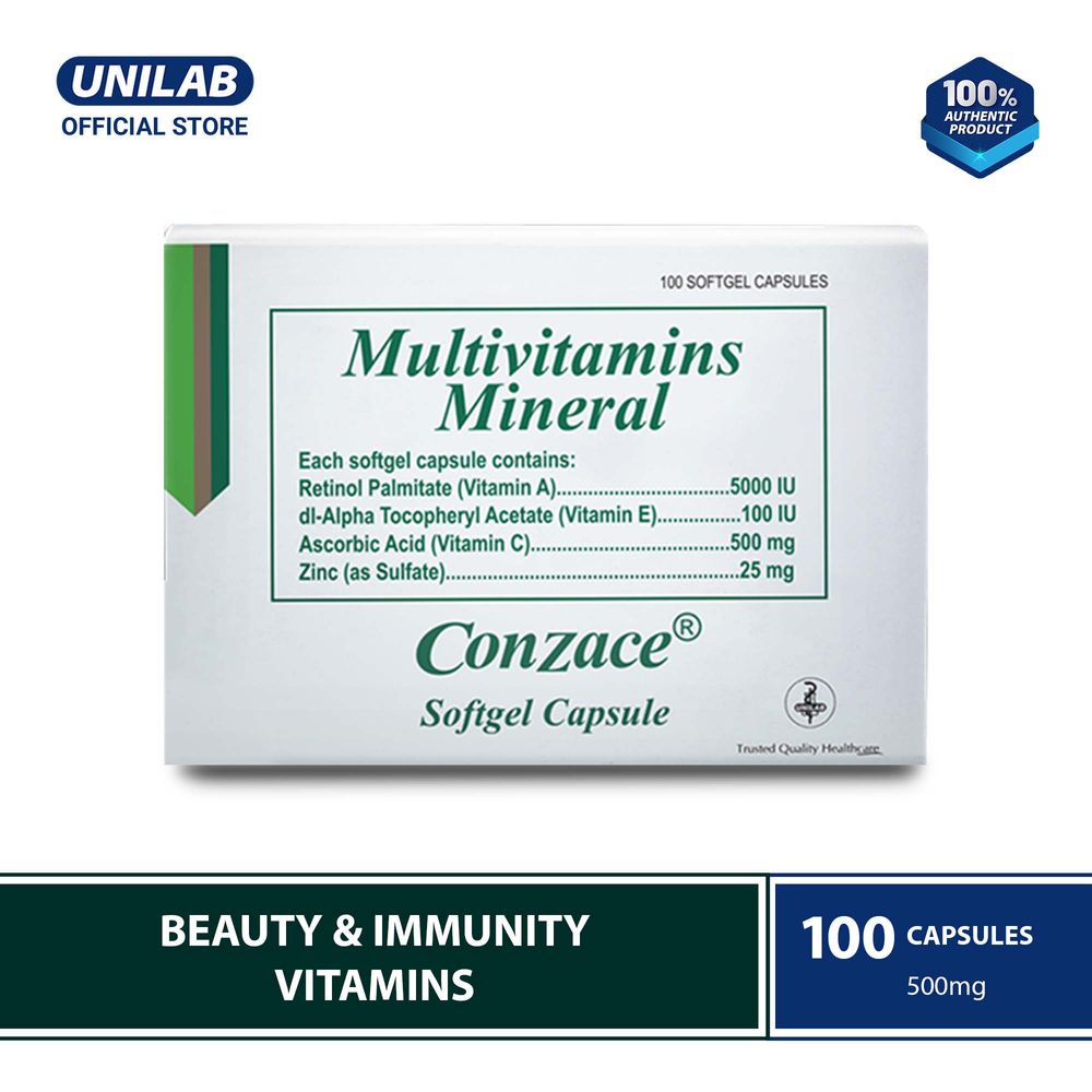 Unilab Conzace Multivitamins 100 Capsules For Stronger Immunity and