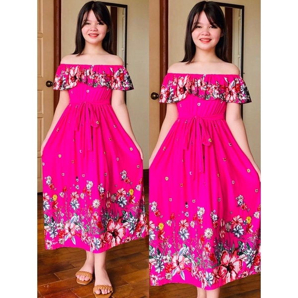 ☢۞Jaime_tere.ph Kids/Pre-teens Sabrina Long Dress Fit For 8 to 12 Years ...