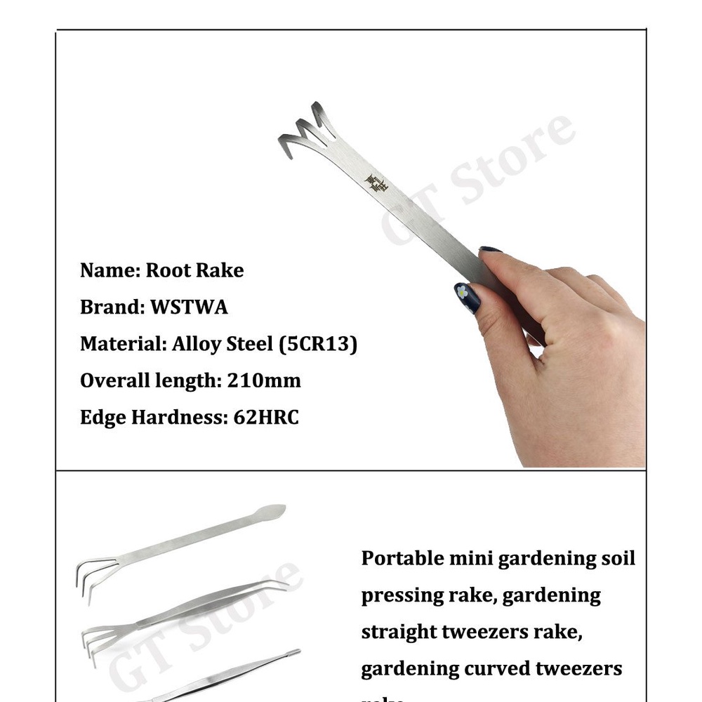 Stainless Steel 2 in 1 Bonsai Change Pot Plant Root Rake Tweezers ...