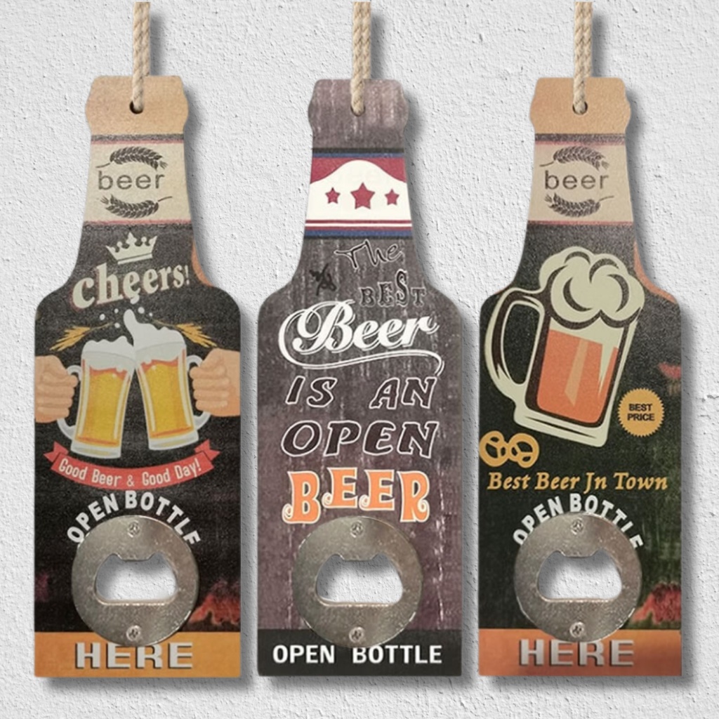 Decors and Beyond Creative Hanging Beer Bottle Opener Wall Mounted Home