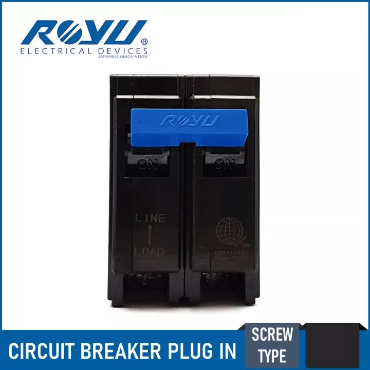 ROYU CIRCUIT BREAKER 2 POLE PLUG IN TYPE SCREW TYPE TERMINAL 15 20