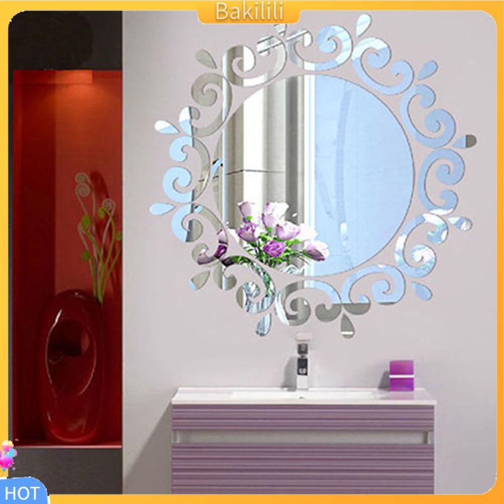 (Bakilili) Modern 3D Mirror Effect Wall Sticker Room Decal Mural Art ...
