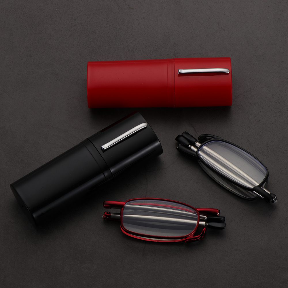 Easy Carry Foldable Reading Glasses with Tube Case Computer Reading