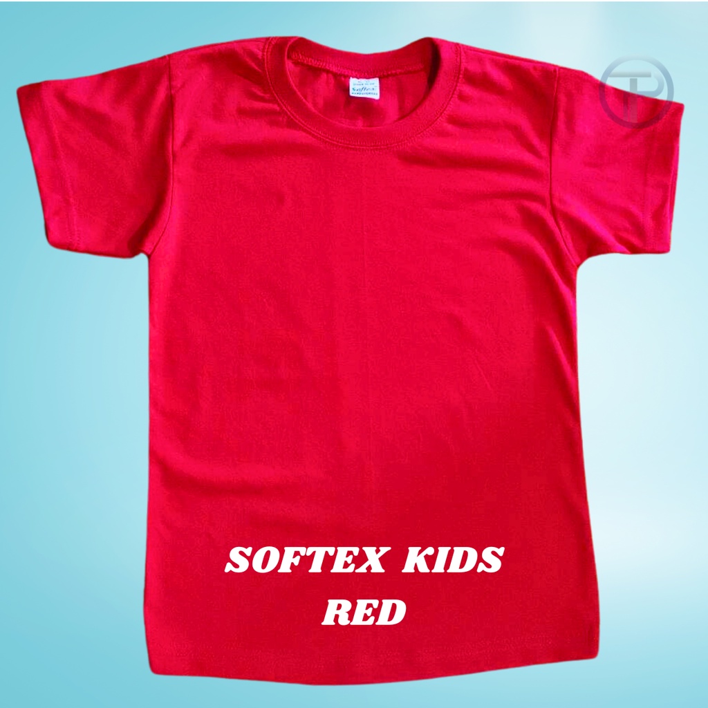 SOFTEX KIDS Plain T-shirt White Shirt Black Shirt Red Shirt Round Neck ...