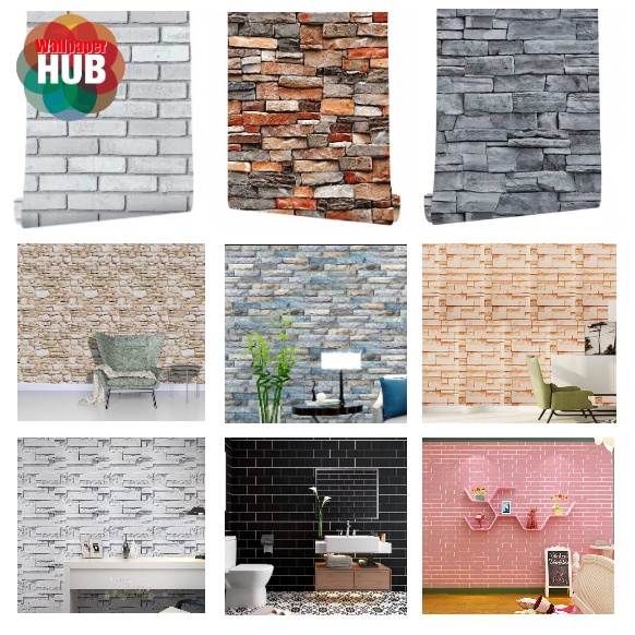 Bricks Design PVC Wall Sticker Waterproof Self Adhesive Wall Decor ...