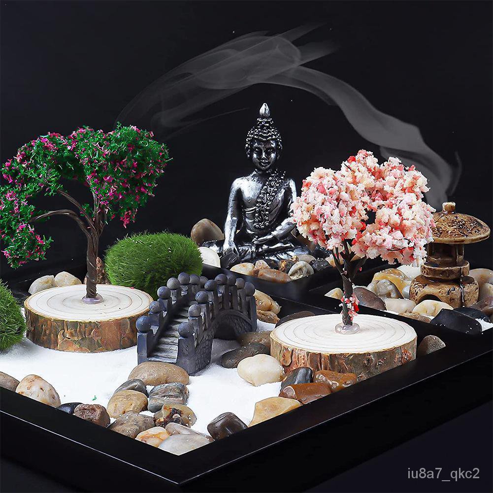 CBRS XYMicro Garden Sand Table Kit Artificial Landscape Buddha Statue Zen Sand Table Home Table