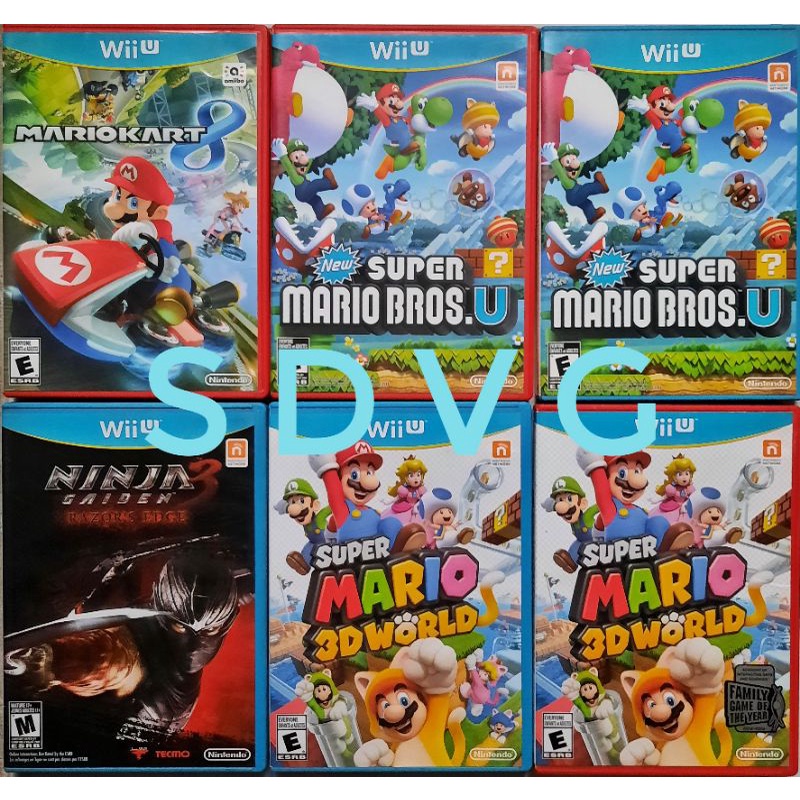 ₪wiiu Games Mario Kart 8•new Super Mario Bros U•ninja Gaiden•super Mario 3d World Usntsc 4611