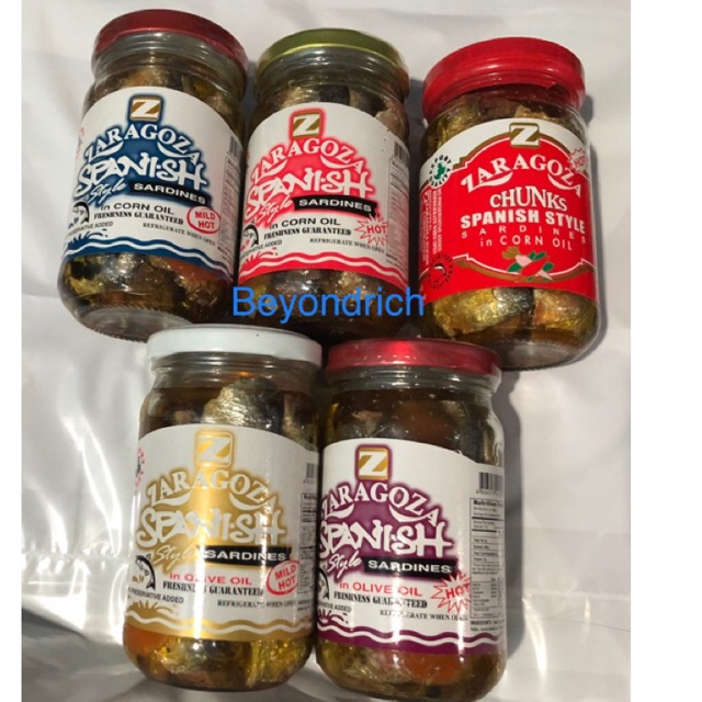 Zarogoza Spanish Sardines in Olive Oil/Corn Oil Hot Mild Tomato Instant