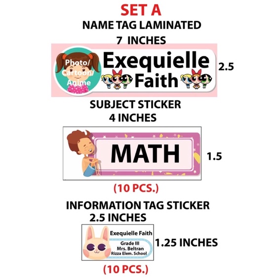 Name tag, Subject Sticker, Info. tag sticker Shopee Philippines