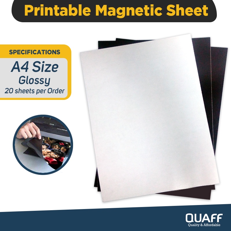 Printable Magnetic Sheets Glossy A4 Size (20 pcs per order) | Shopee ...
