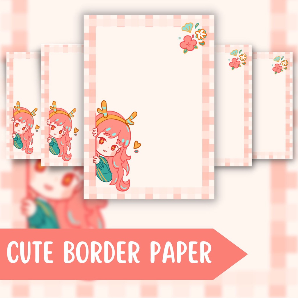 5 PCS CUTE BORDER PAPER A4 Size (Sold Per Set) | Shopee Philippines