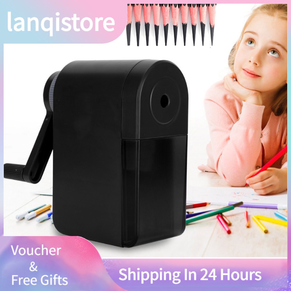 Lanqistore Hand Crank Pencil Sharpeners Adjustable Points Cutting Machine for Art Drawing