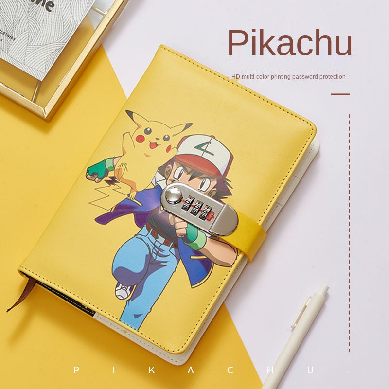 Pikachu Lock Password Book Pupil Diary Tian Zige Children NotepadBuku ...