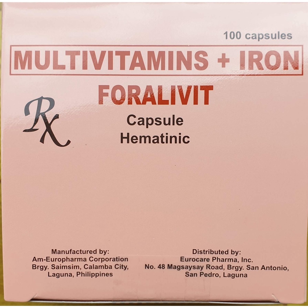 MULTIVITAMINS + IRON (Ferrous Sulfate + Folic Acid + Vitamin B Complex