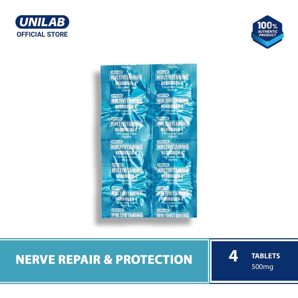 Unilab Neurogen E with Vitamin E and B Complex 4 Tablets Relief from