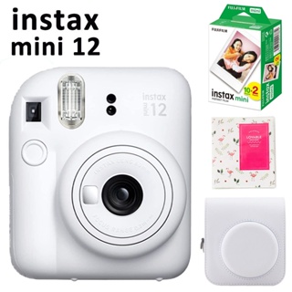 Fujifilm Instax Mini 12 Instant Camera with Case, 20 Fuji Films (Clay  White)