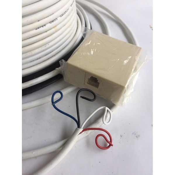 ♦Telephone jacketed wire 22/4 with free tel outlet 12m and 20m Shopee