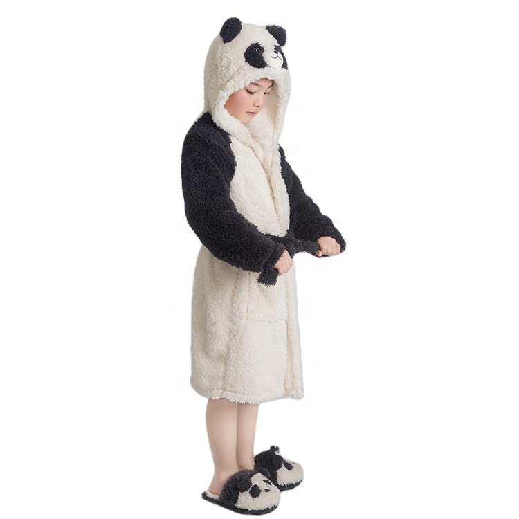 Kids Tales Housecoat Kids Sleepwear Panda Kids Bath Robes with Hood ...