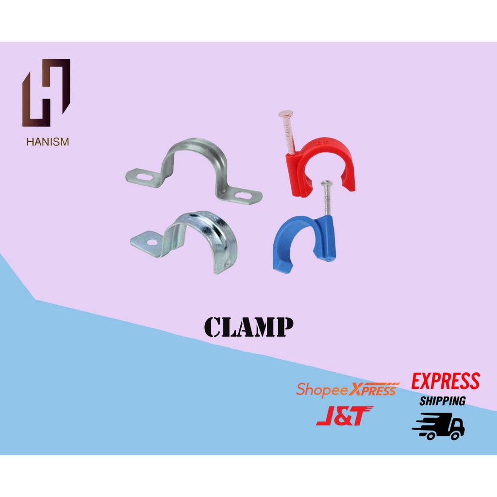 PVC CLAMP METAL CLAMP 1/2 3/4 1 Shopee Philippines